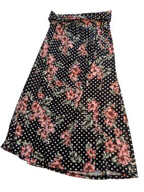 Floral & Polka Dot Maxi Skirt By SWAK Sealed With A Kiss 4X